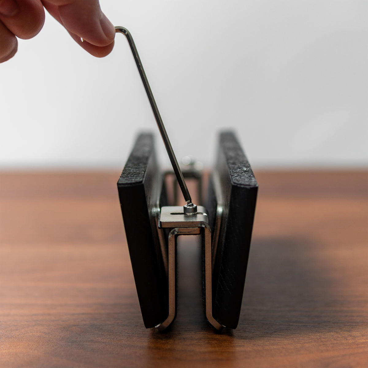 Vertical Laptop Stand | Black Wood