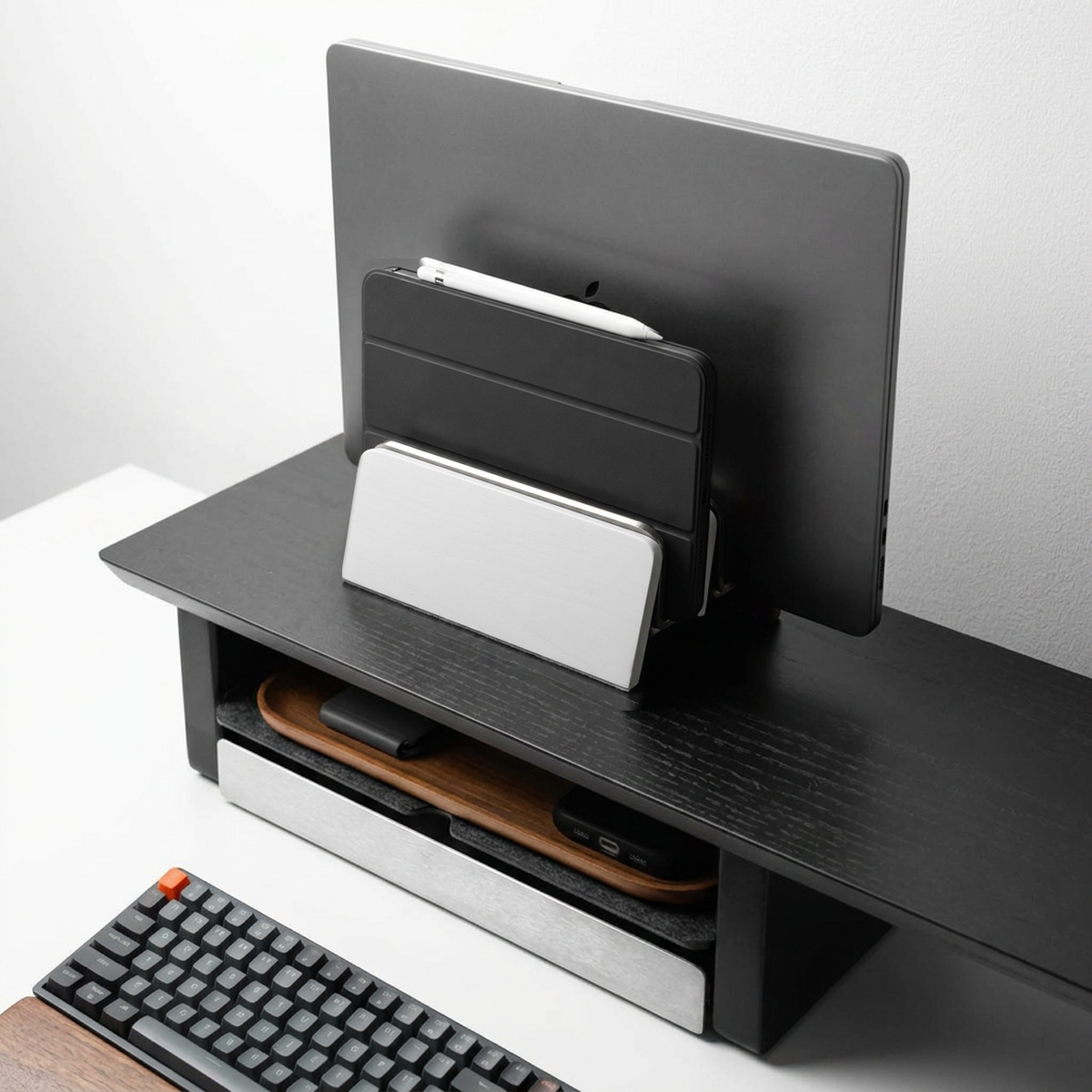Vertical Laptop Stand | Adjustable | White