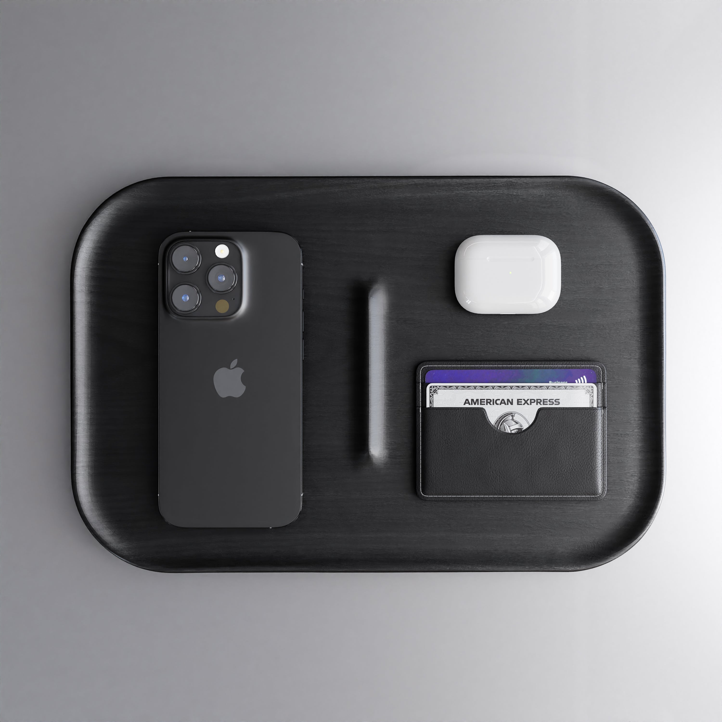 black catchall tray