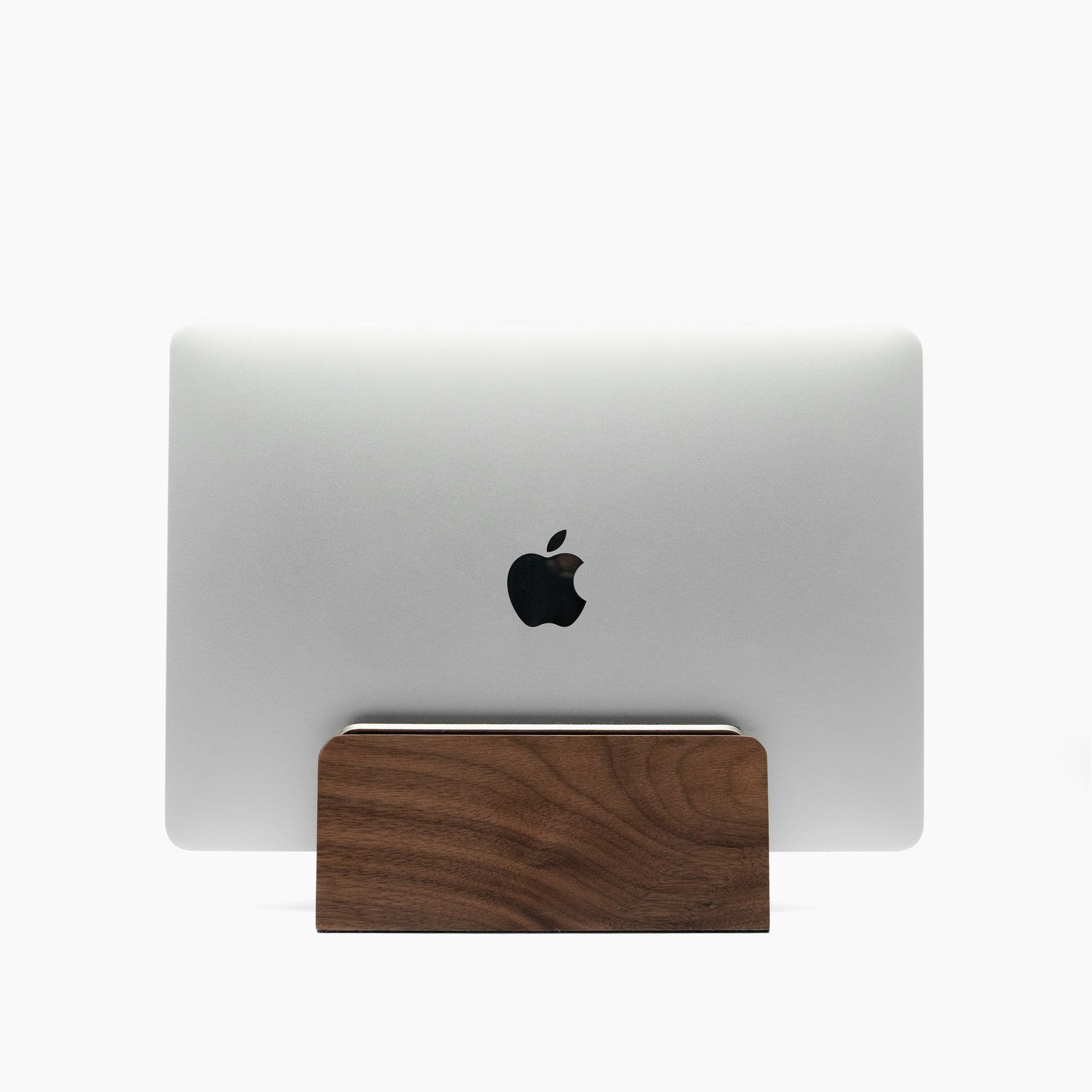 Vertical Laptop Stand | Adjustable | Walnut