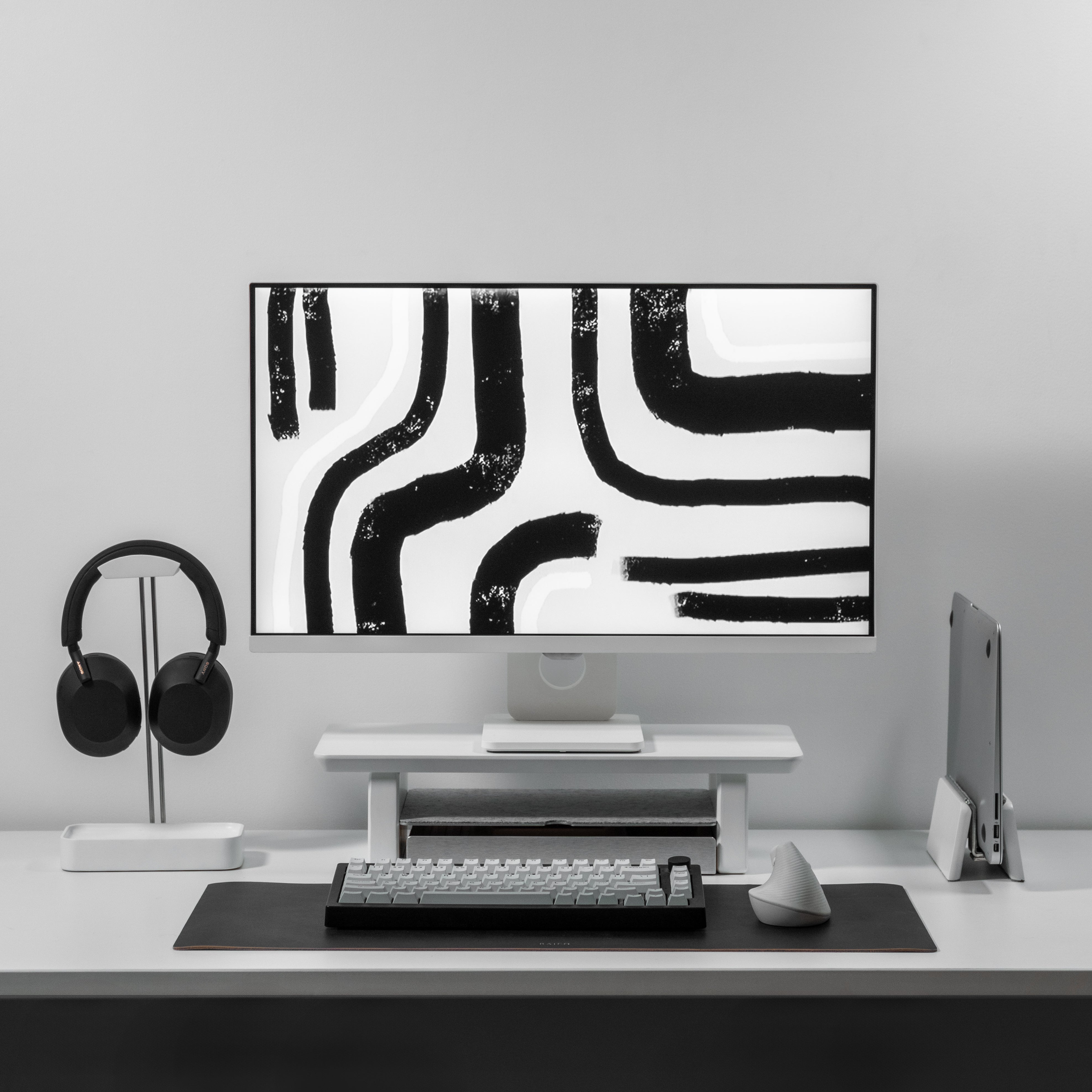 Grovemade Desk Shelf ホワイト Mサイズ Desk Shelf White Setup Cockpit Dual Monitor Stand Grovemade Balolo