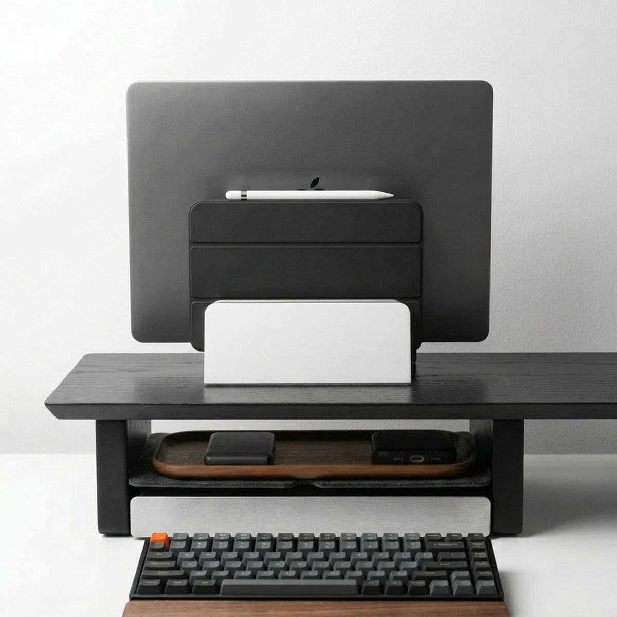 Vertical Laptop Stand | Adjustable | White