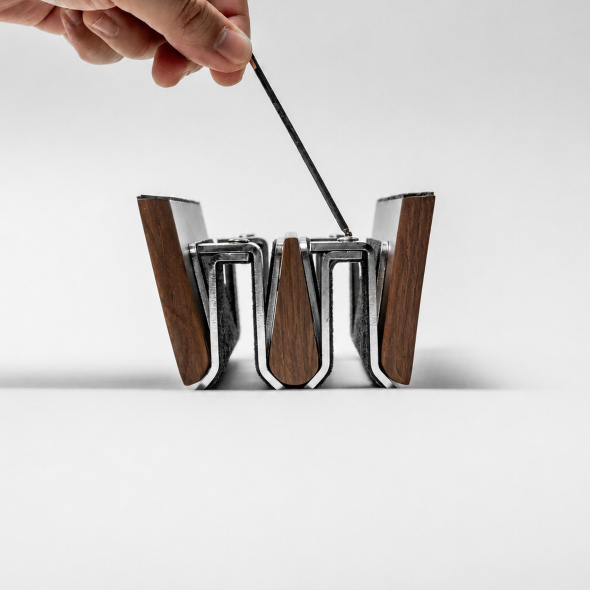 Vertical Laptop Stand | Adjustable | Walnut