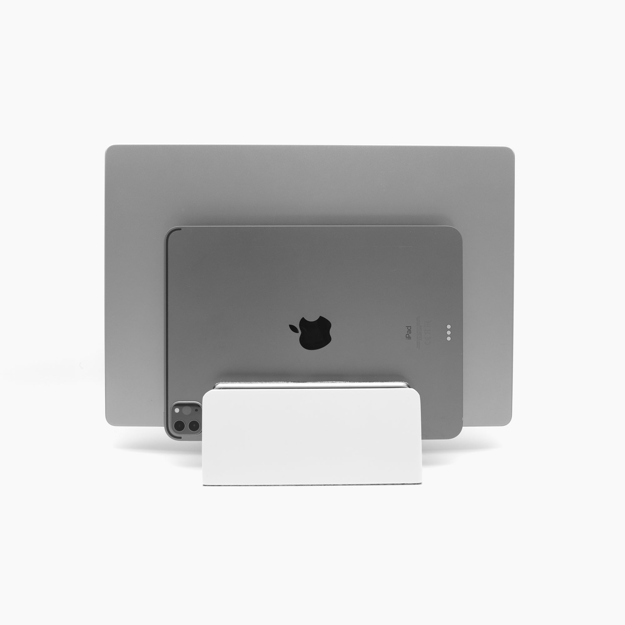 Vertical Laptop Stand | Adjustable | White